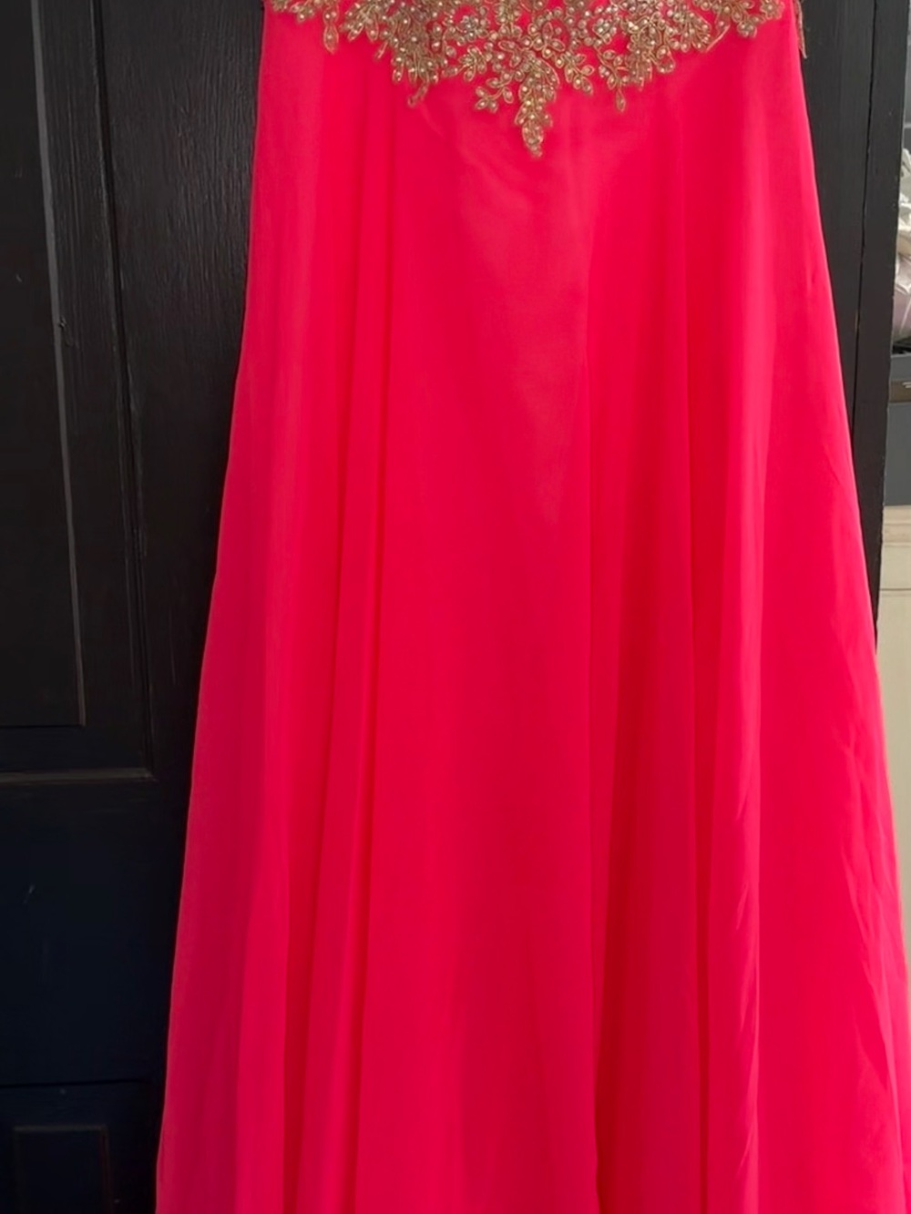 Clarisse Vibrant Hot Pink Satin Dress